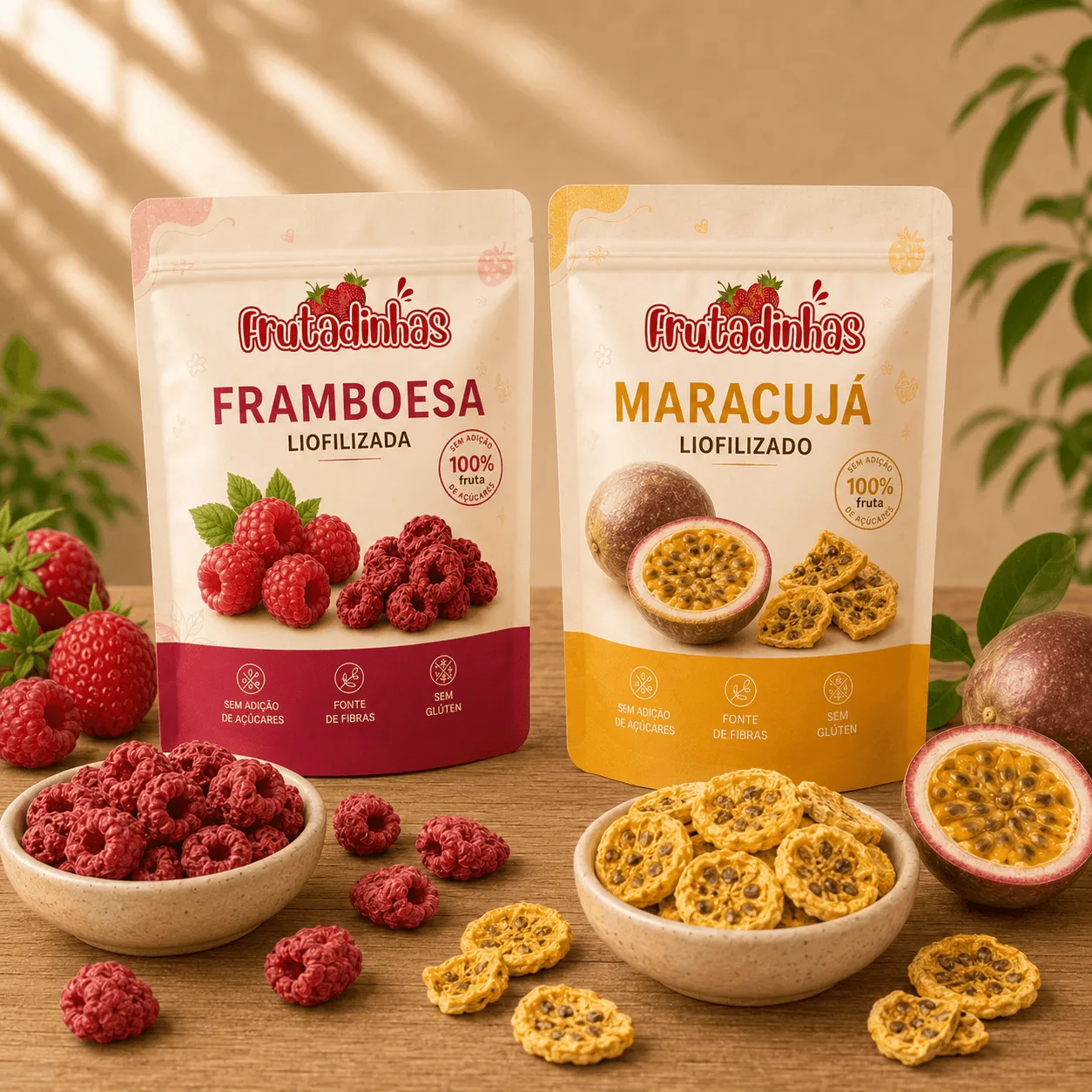 Framboesa e Maracujá Liofilizados