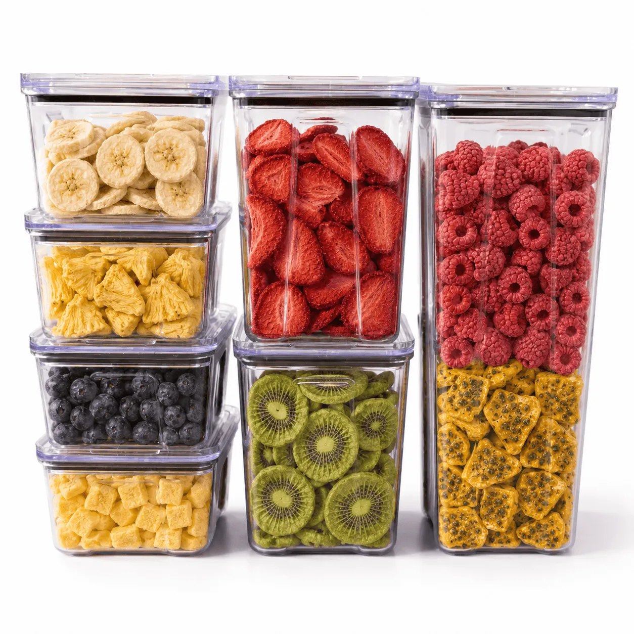 Kit Potes Herméticos Empilháveis Vedados a Vácuo