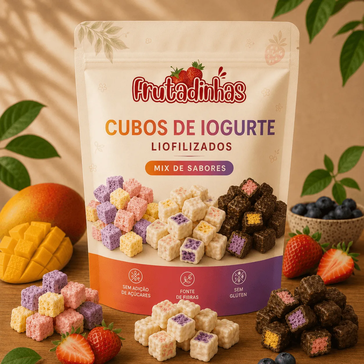 Mix de Cubos de Iogurte Liofilizados