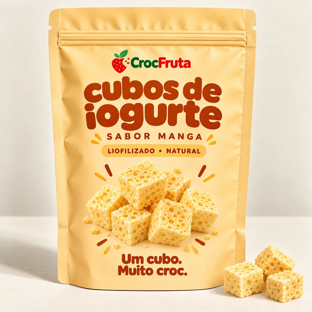 Cubos de Iogurte Liofilizados de Manga