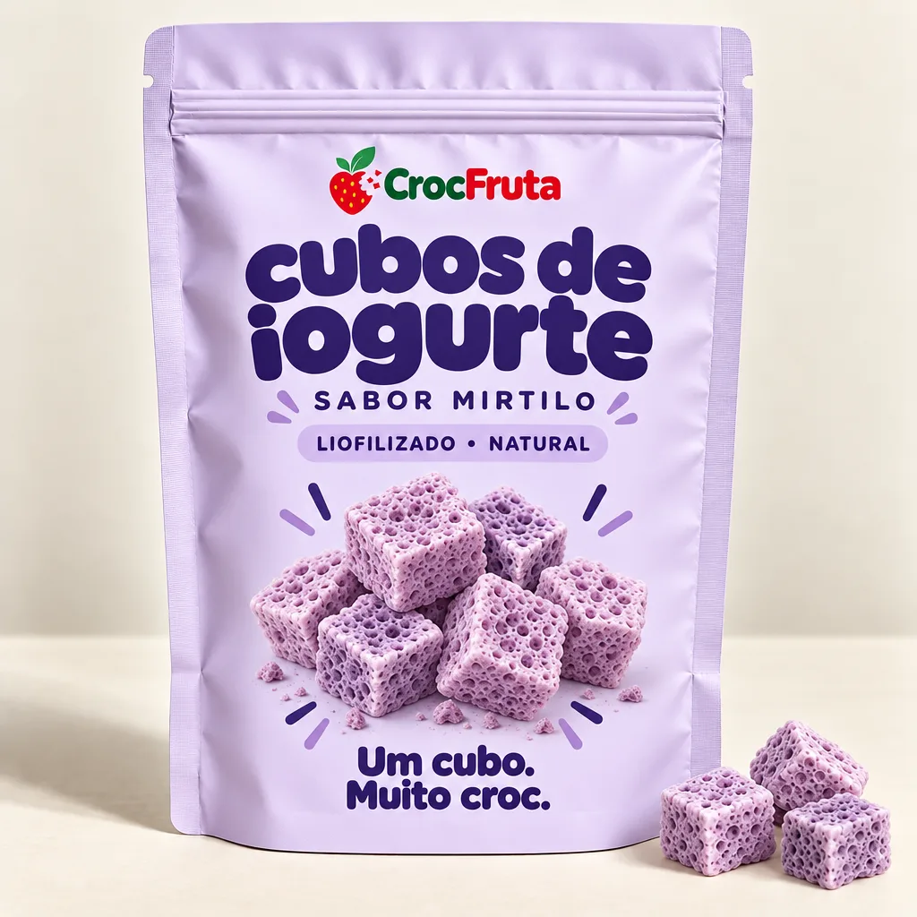 Cubos de Iogurte Liofilizados de Mirtilo