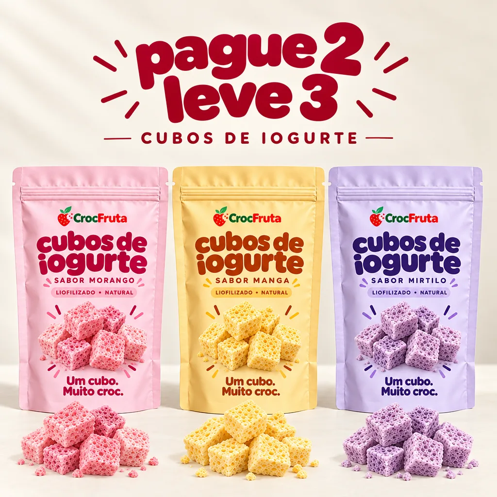 Combo Cubos de Iogurte Liofilizados Pague 2 Leve 3